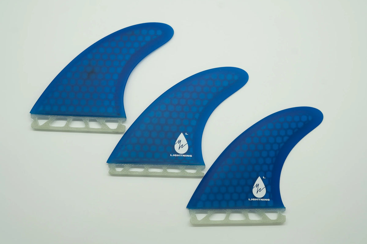 More Water - Lightning Large Tri Fins - Blue
